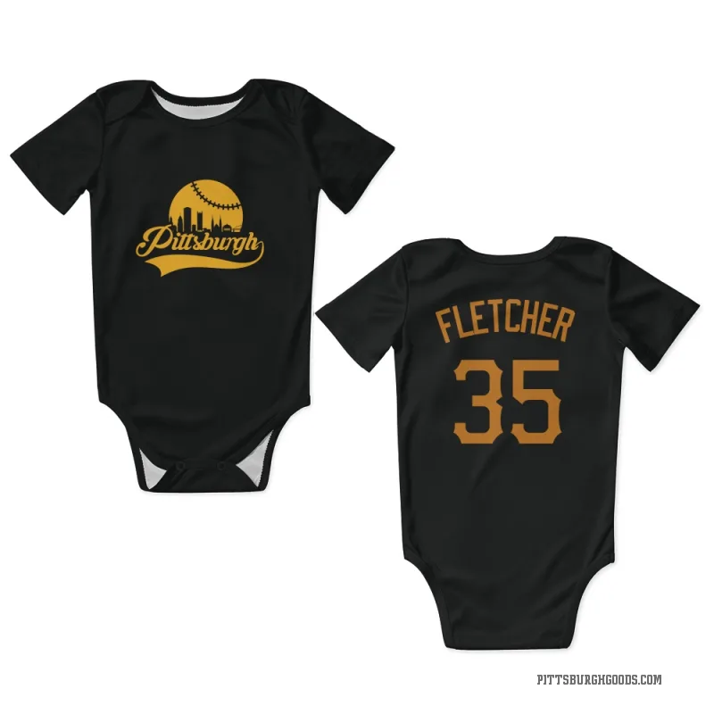 Aaron Fletcher  Gold Pittsburgh Pirates   Black  Newborn & Infant Bodysuit