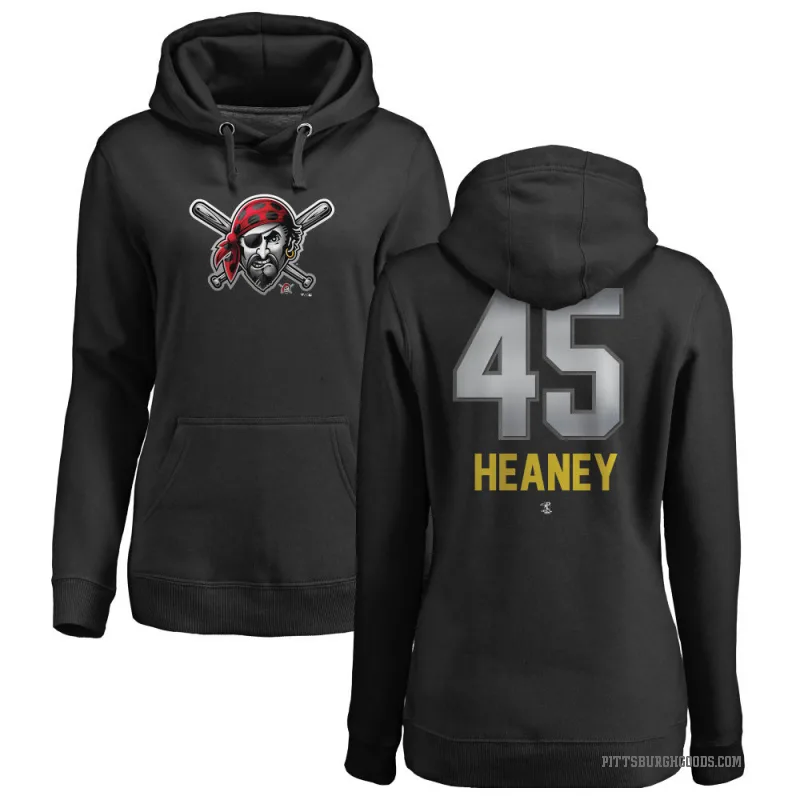 Andrew Heaney Women's Black Pittsburgh Pirates Branded Midnight Mascot Pullover Hoodie -