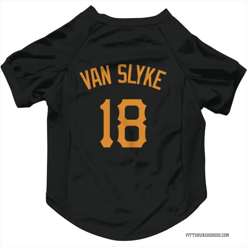 Andy Van Slyke  Gold Pittsburgh Pirates   Black  Cat & Dog Pet Jersey