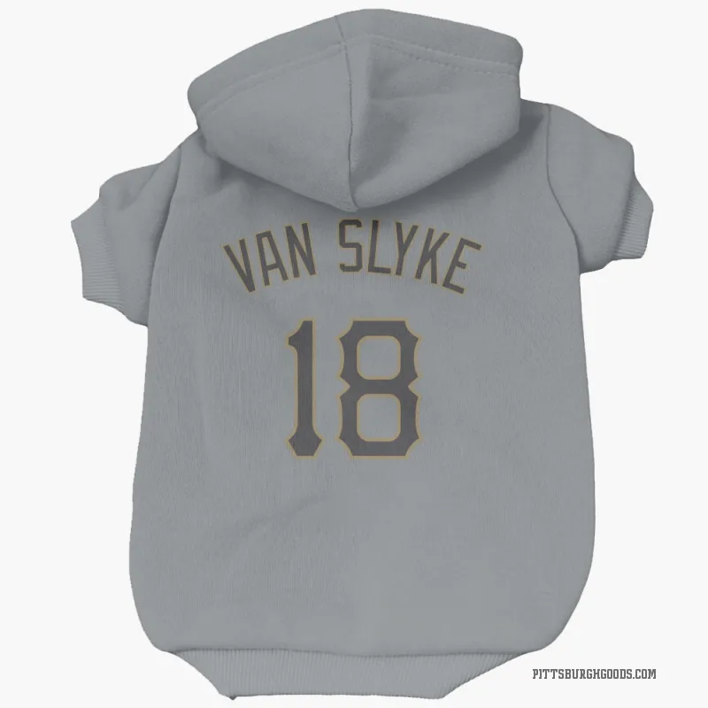 Andy Van Slyke  Gray Pittsburgh Pirates  Cat & Dog Pet Hoodie