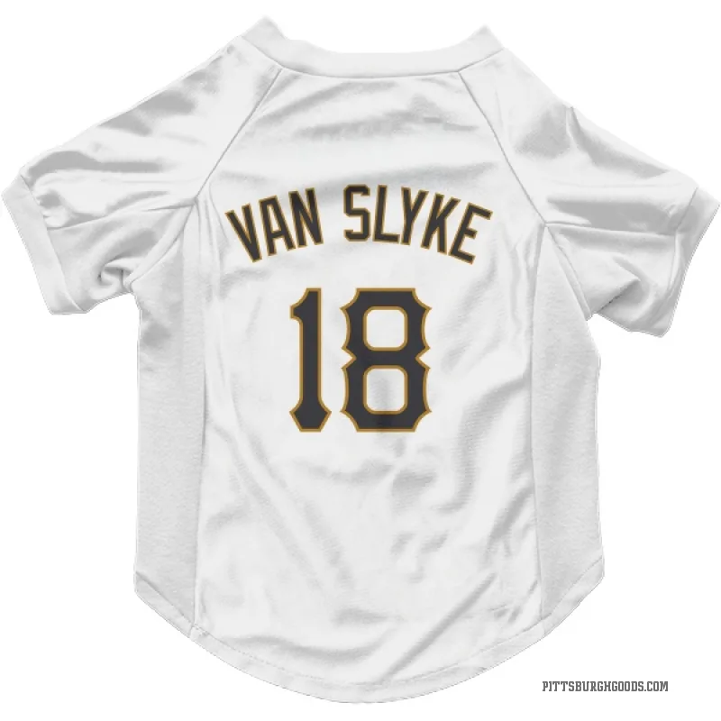 Andy Van Slyke  White Pittsburgh Pirates  Cat & Dog Pet Jersey