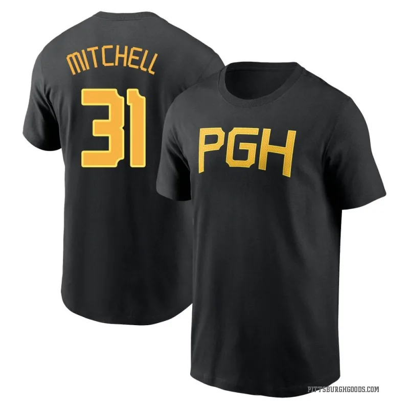 Cal Mitchell Men's Black Pittsburgh Pirates 2023 City Connect Wordmark T-Shirt