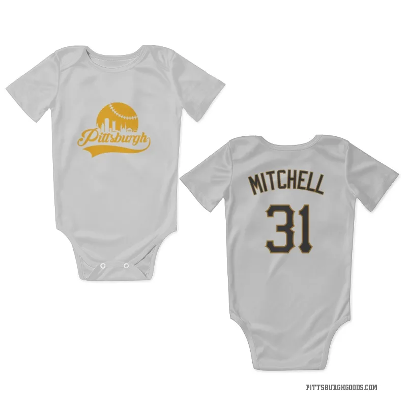 Cal Mitchell  White Pittsburgh Pirates  Newborn & Infant Bodysuit