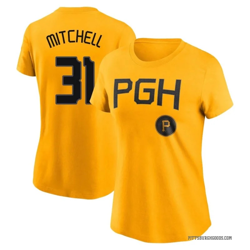 Cal Mitchell Women's Gold Pittsburgh Pirates 2023 City Connect T-Shirt