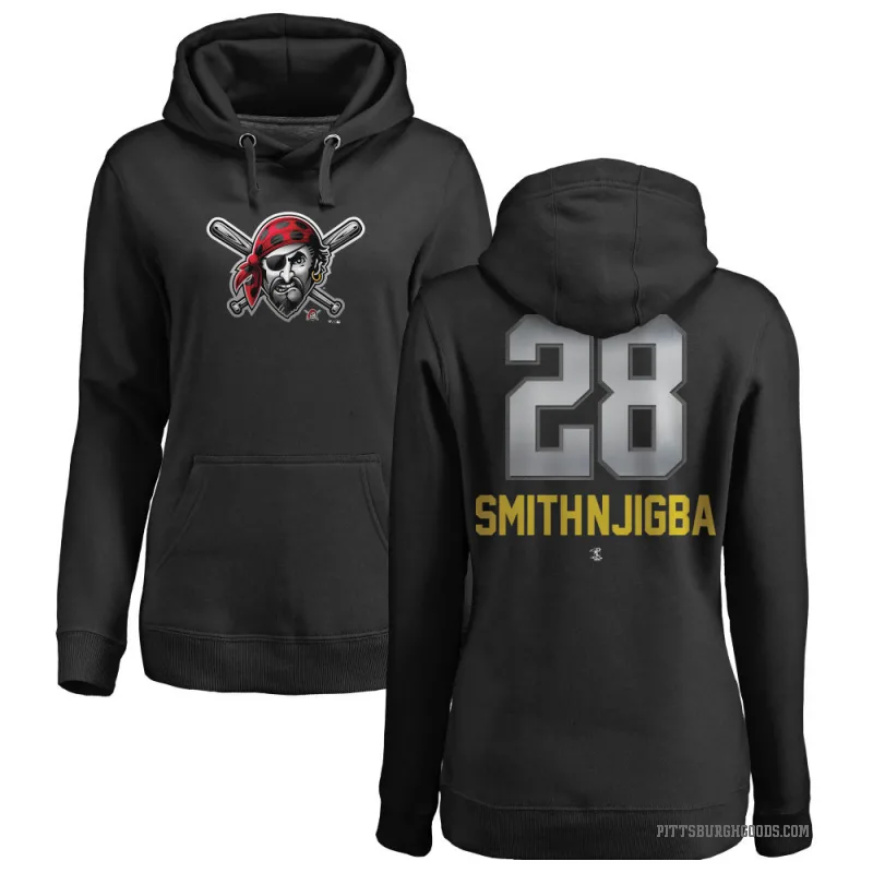 Canaan Smith-Njigba Women's Black Pittsburgh Pirates Branded Midnight Mascot Pullover Hoodie -