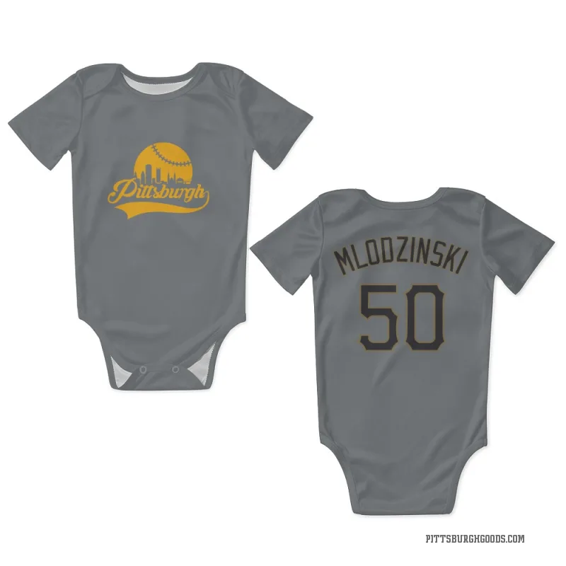 Carmen Mlodzinski  Gray Pittsburgh Pirates  Newborn & Infant Bodysuit