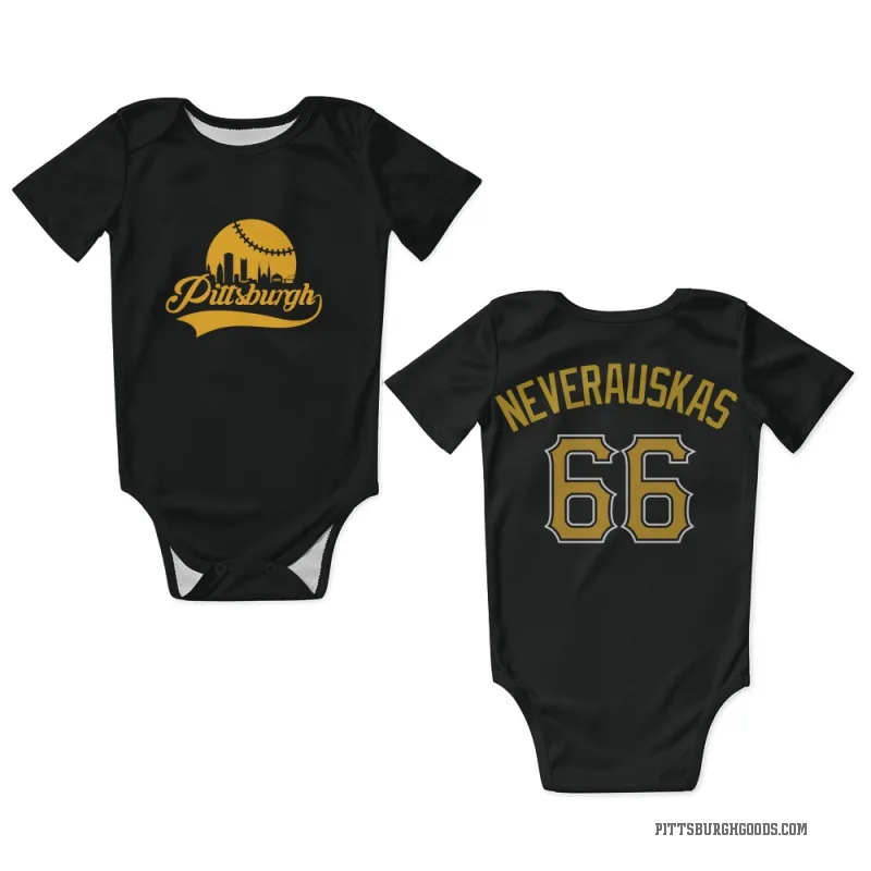 Dovydas Neverauskas  Black Pittsburgh Pirates  Newborn & Infant Bodysuit
