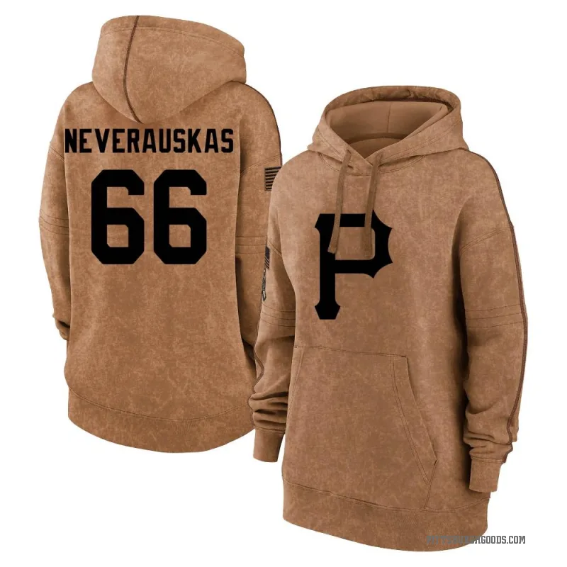 Dovydas Neverauskas Women's Brown Pittsburgh Pirates 2023 Salute to Service Pullover Hoodie