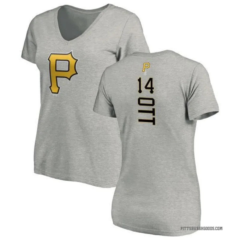 Ed Ott Women's Ash Pittsburgh Pirates Backer Slim Fit T-Shirt -