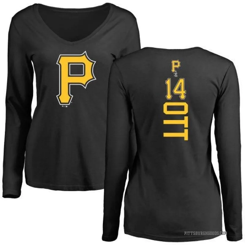 Ed Ott Women's Black Pittsburgh Pirates Backer Slim Fit Long Sleeve T-Shirt -