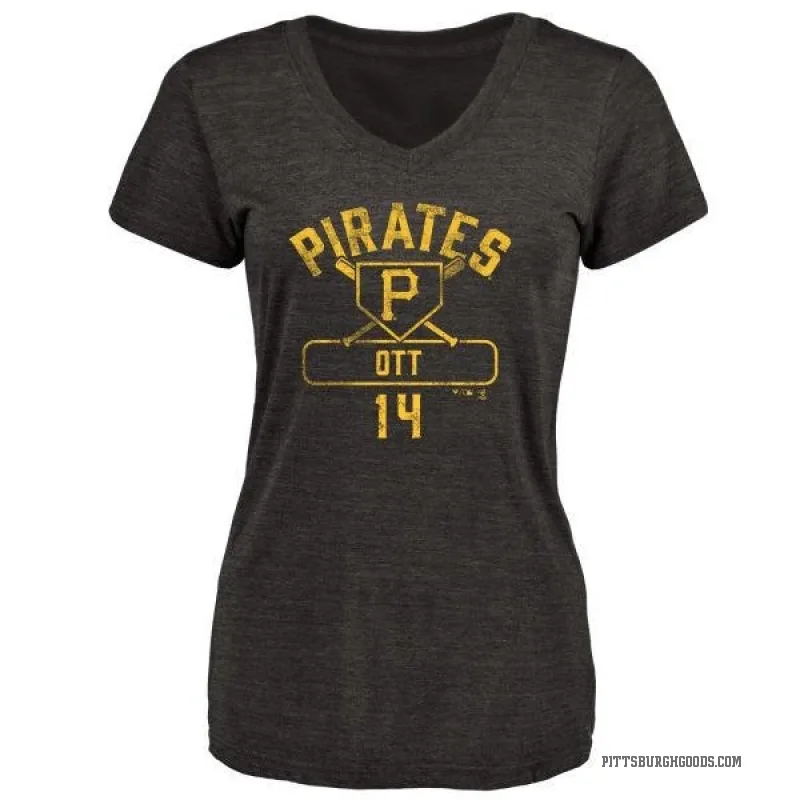 Ed Ott Women's Black Pittsburgh Pirates Base Runner T-Shirt -