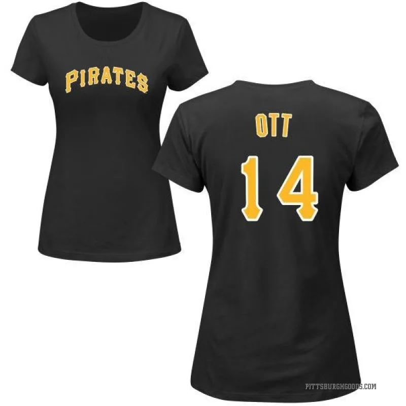 Ed Ott Women's Black Pittsburgh Pirates Roster T-Shirt -