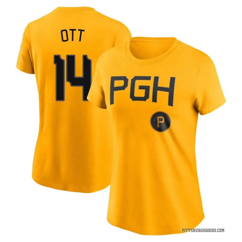 Ed Ott Women's Gold Pittsburgh Pirates 2023 City Connect T-Shirt