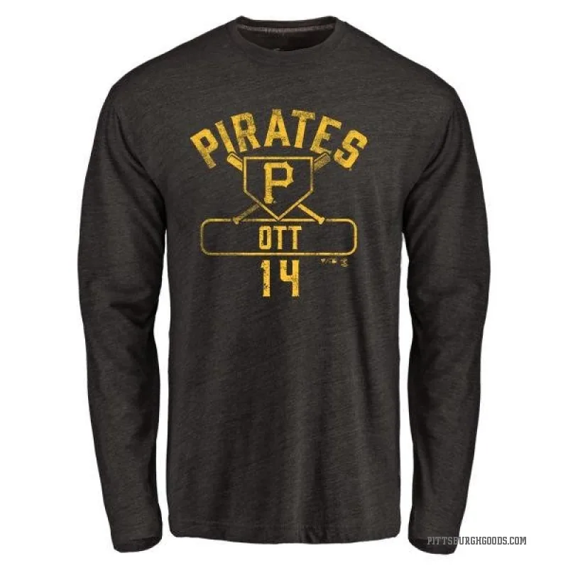 Ed Ott Youth Black Pittsburgh Pirates Base Runner Long Sleeve T-Shirt -
