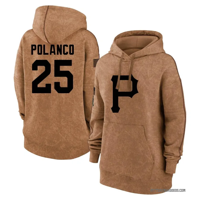 Gregory Polanco Women's Brown Pittsburgh Pirates 2023 Salute to Service Pullover Hoodie