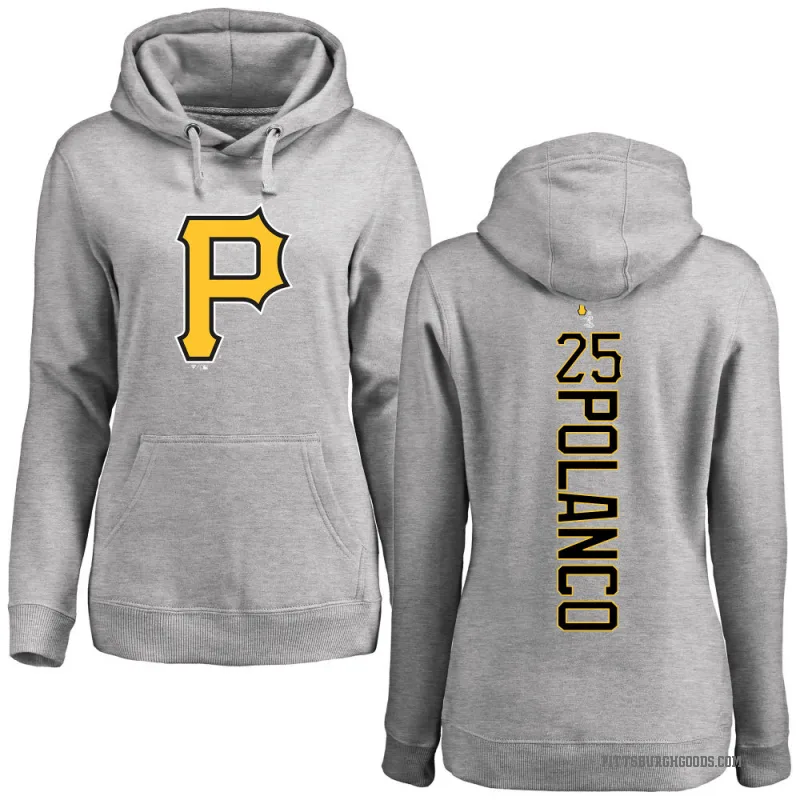 Gregory Polanco Women's Pittsburgh Pirates Ash Backer Pullover Hoodie