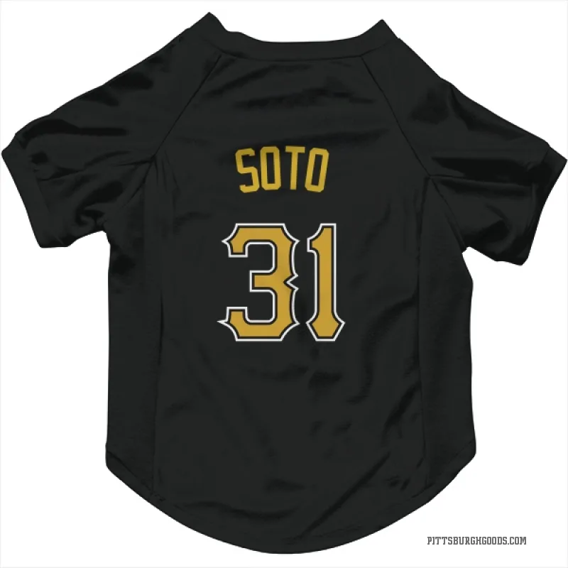 Gregory Soto  Black Pittsburgh Pirates  Cat & Dog Pet Jersey