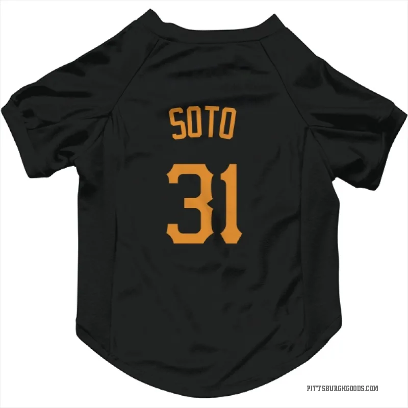 Gregory Soto  Gold Pittsburgh Pirates   Black  Cat & Dog Pet Jersey