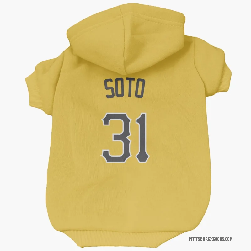 Gregory Soto  Gold Pittsburgh Pirates  Cat & Dog Pet Hoodie