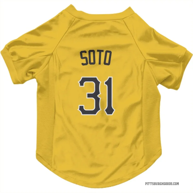 Gregory Soto  Gold Pittsburgh Pirates  Cat & Dog Pet Jersey
