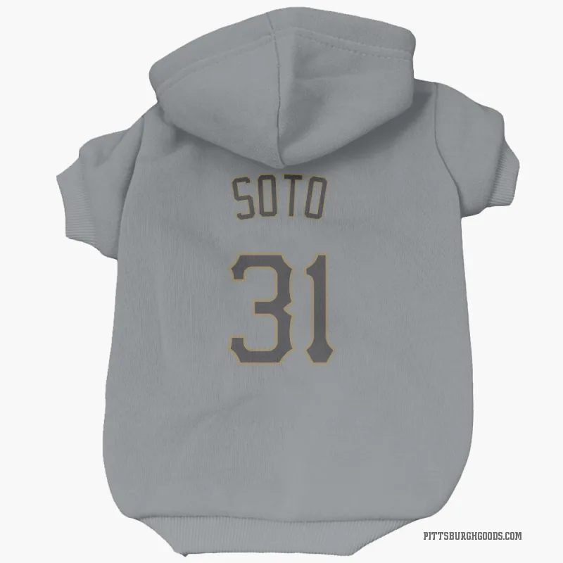 Gregory Soto  Gray Pittsburgh Pirates  Cat & Dog Pet Hoodie