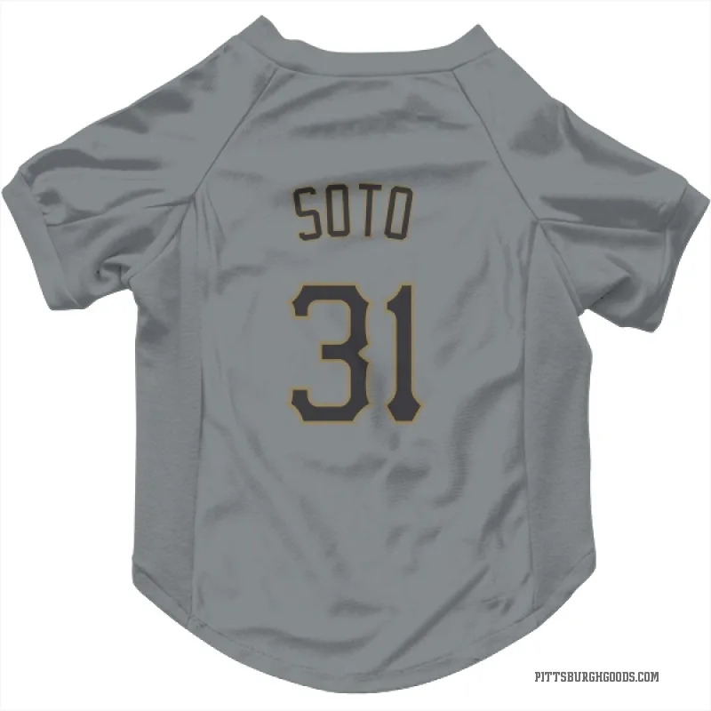 Gregory Soto  Gray Pittsburgh Pirates  Cat & Dog Pet Jersey