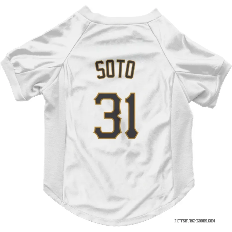 Gregory Soto  White Pittsburgh Pirates  Cat & Dog Pet Jersey