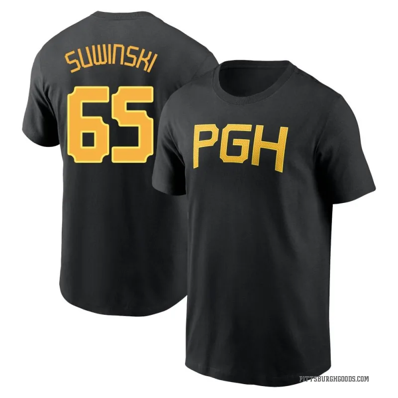 Jack Suwinski Men's Black Pittsburgh Pirates 2023 City Connect Wordmark T-Shirt