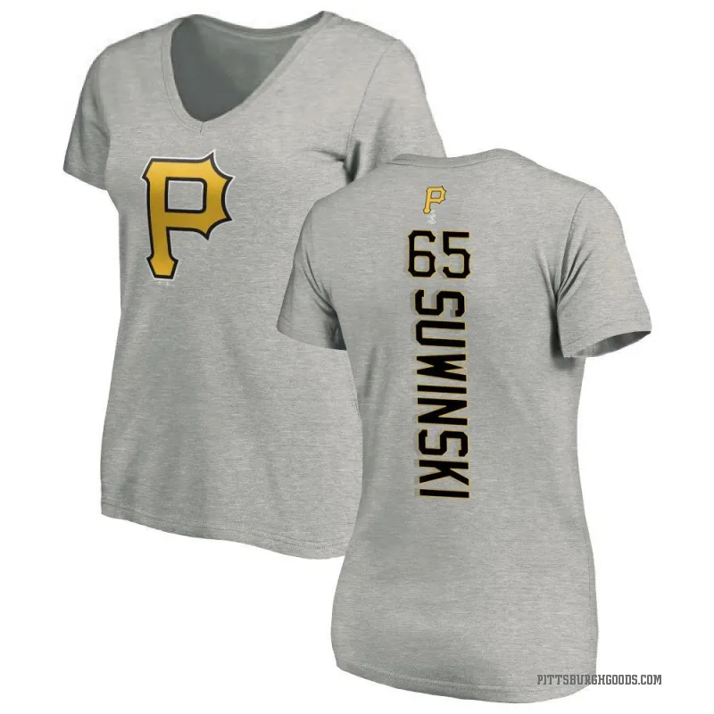 Jack Suwinski Women's Ash Pittsburgh Pirates Backer Slim Fit T-Shirt -