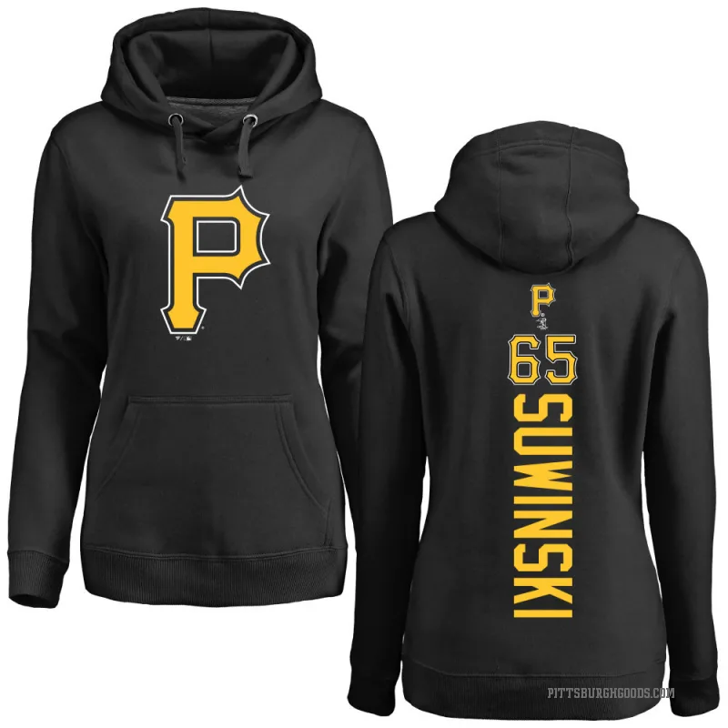 Jack Suwinski Women's Black Pittsburgh Pirates Backer Pullover Hoodie