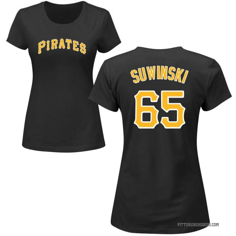 Jack Suwinski Women's Black Pittsburgh Pirates Roster T-Shirt -