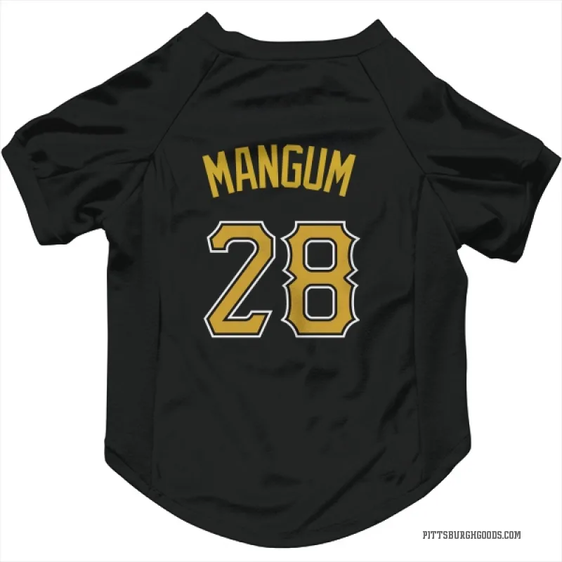 Jake Mangum  Black Pittsburgh Pirates  Cat & Dog Pet Jersey