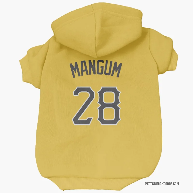 Jake Mangum  Gold Pittsburgh Pirates  Cat & Dog Pet Hoodie