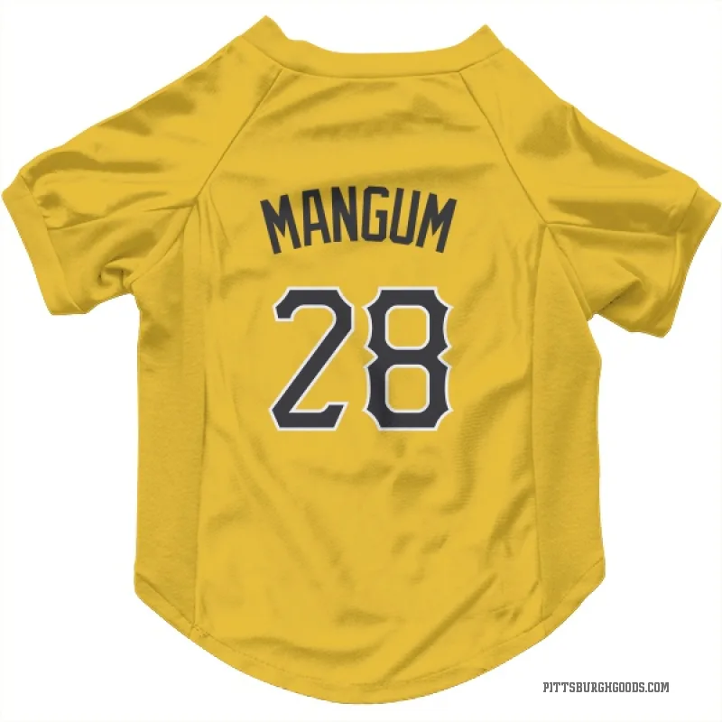 Jake Mangum  Gold Pittsburgh Pirates  Cat & Dog Pet Jersey
