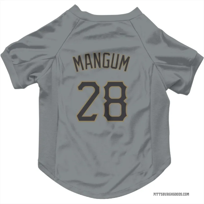 Jake Mangum  Gray Pittsburgh Pirates  Cat & Dog Pet Jersey