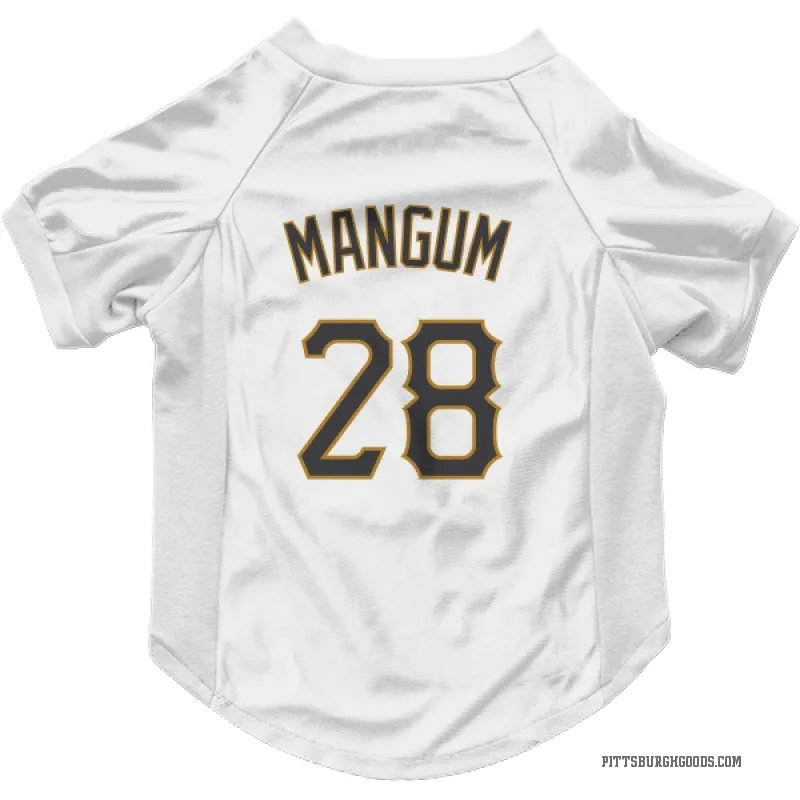 Jake Mangum  White Pittsburgh Pirates  Cat & Dog Pet Jersey