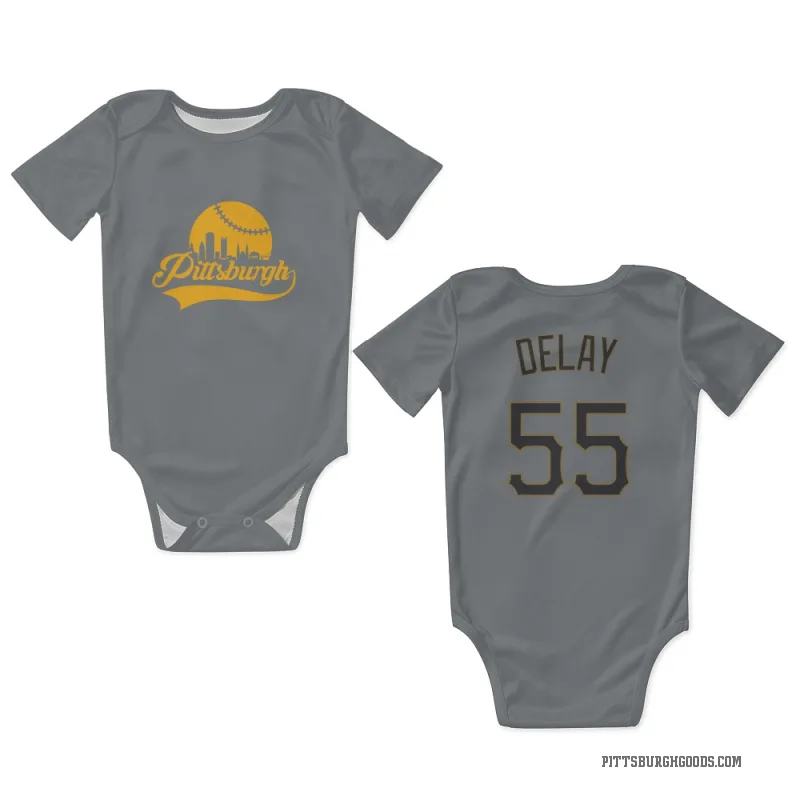 Jason Delay  Gray Pittsburgh Pirates  Newborn & Infant Bodysuit
