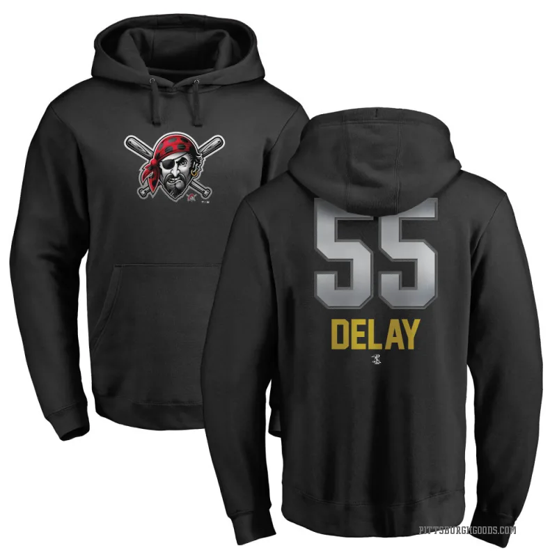 Jason Delay Men's Black Pittsburgh Pirates Branded Midnight Mascot Pullover Hoodie -
