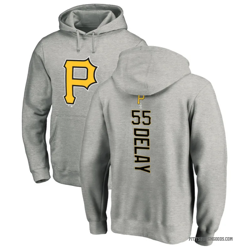 Jason Delay Men's Pittsburgh Pirates Ash Backer Pullover Hoodie