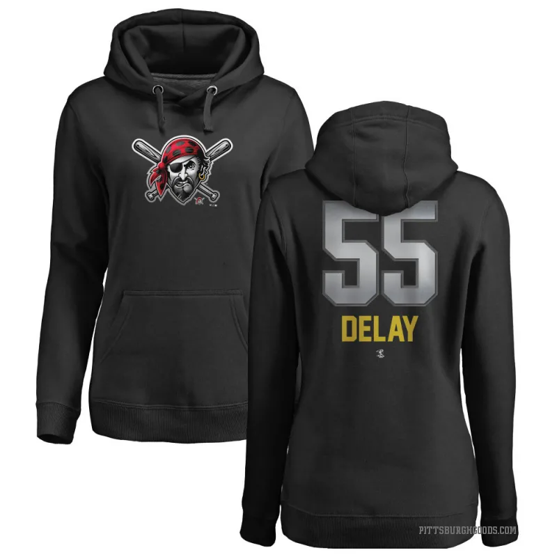 Jason Delay Women's Black Pittsburgh Pirates Branded Midnight Mascot Pullover Hoodie -