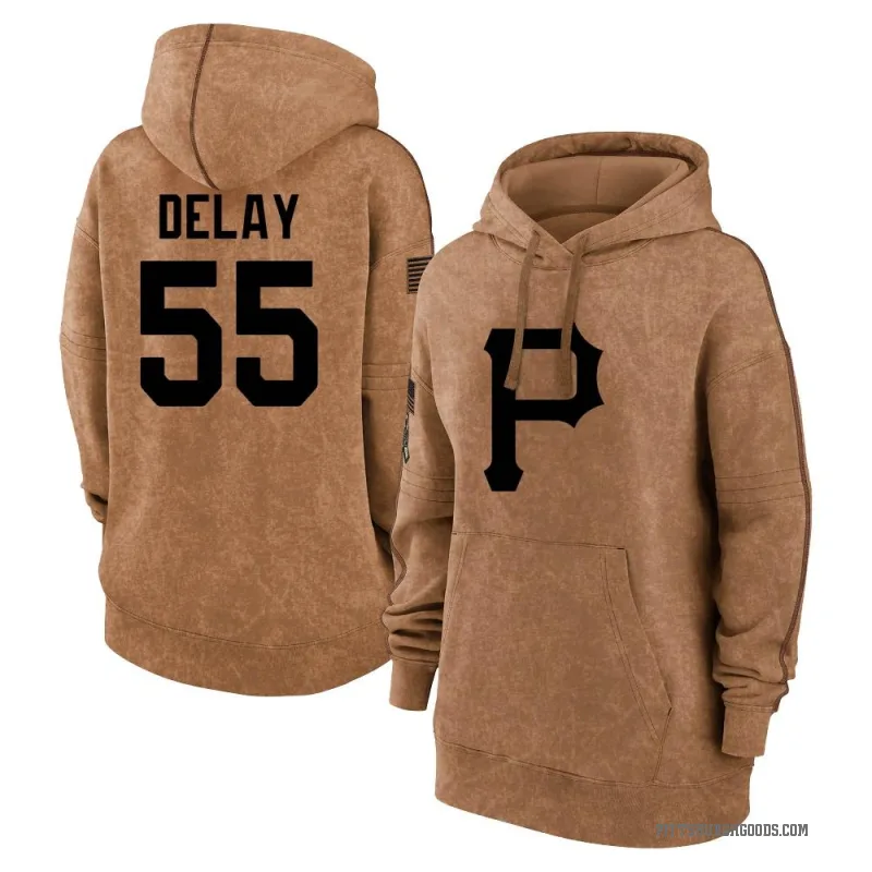 Jason Delay Women's Brown Pittsburgh Pirates 2023 Salute to Service Pullover Hoodie