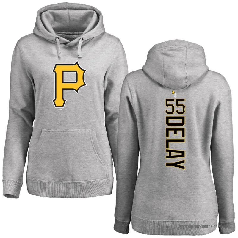 Jason Delay Women's Pittsburgh Pirates Ash Backer Pullover Hoodie