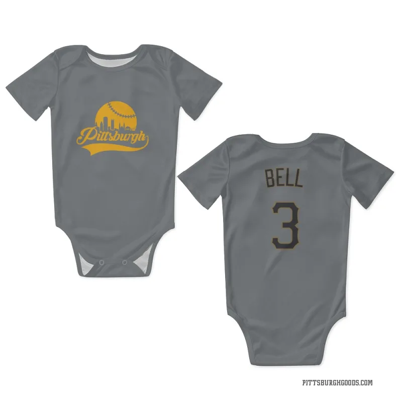 Jay Bell  Gray Pittsburgh Pirates  Newborn & Infant Bodysuit