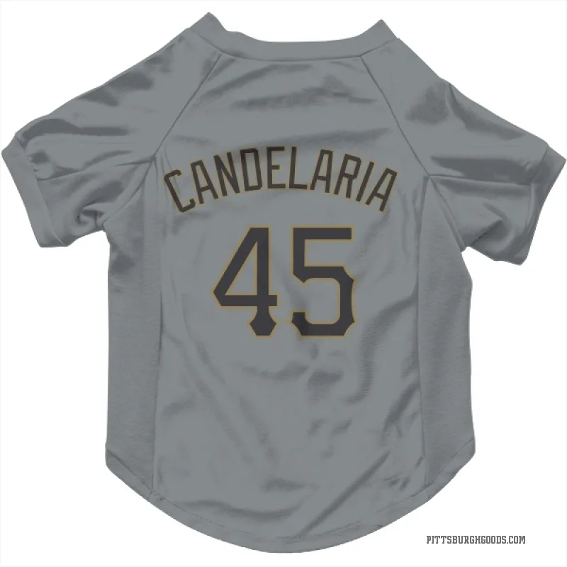 John Candelaria  Gray Pittsburgh Pirates  Cat & Dog Pet Jersey