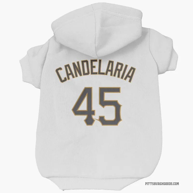 John Candelaria  White Pittsburgh Pirates  Cat & Dog Pet Hoodie