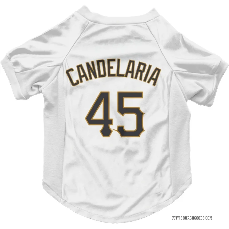 John Candelaria  White Pittsburgh Pirates  Cat & Dog Pet Jersey
