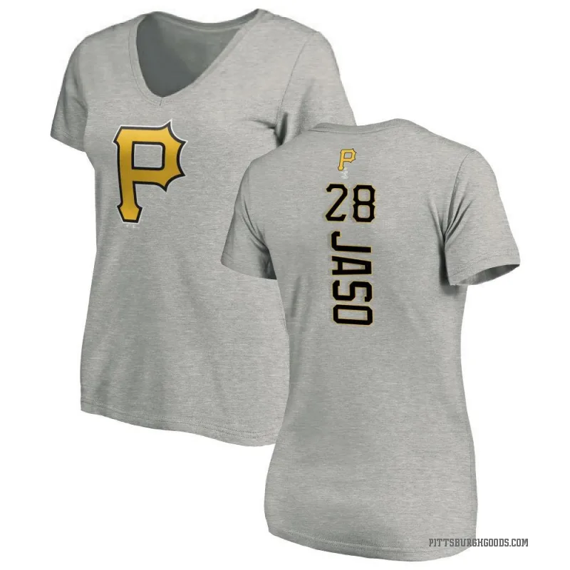 John Jaso Women's Ash Pittsburgh Pirates Backer Slim Fit T-Shirt -