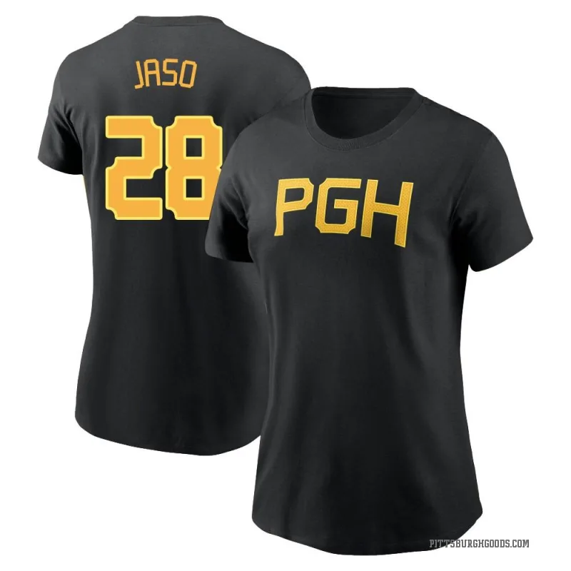 John Jaso Women's Black Pittsburgh Pirates 2023 City Connect Wordmark T-Shirt