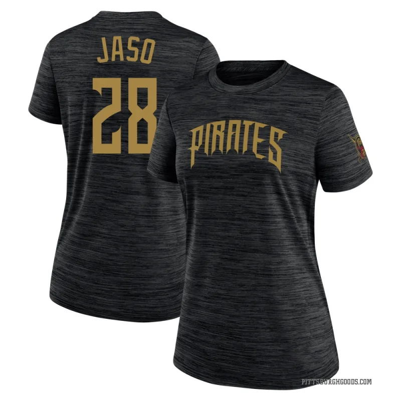John Jaso Women's Black Pittsburgh Pirates 2026 City Connect Game Day Velocity T-Shirt