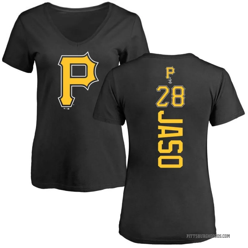 John Jaso Women's Black Pittsburgh Pirates Backer Slim Fit T-Shirt -